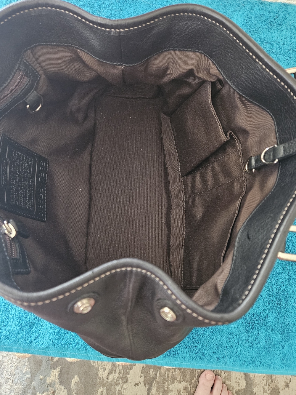 Coach Black Leather Tote Bag - Picture 8 of 9